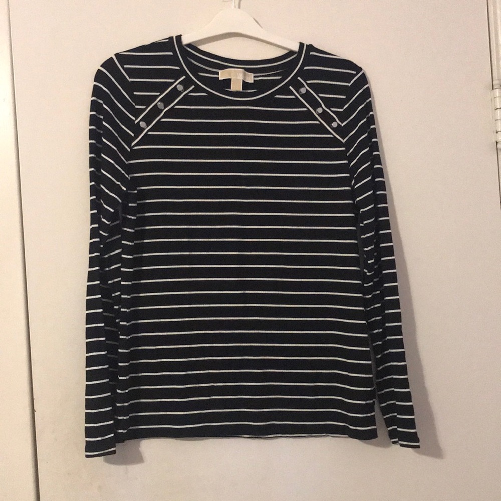 Black and white striped Michael Kors shirt
